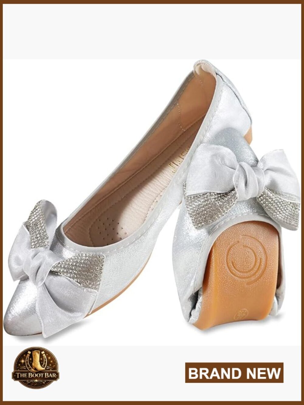 Foldable Ballet Flats Pointed Toe Slip-On Comfort Travel Shoes